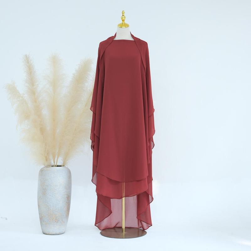 HASASERIES HS1000 Double Layered Chiffon Large Swing Headscarf circle  hijab 7