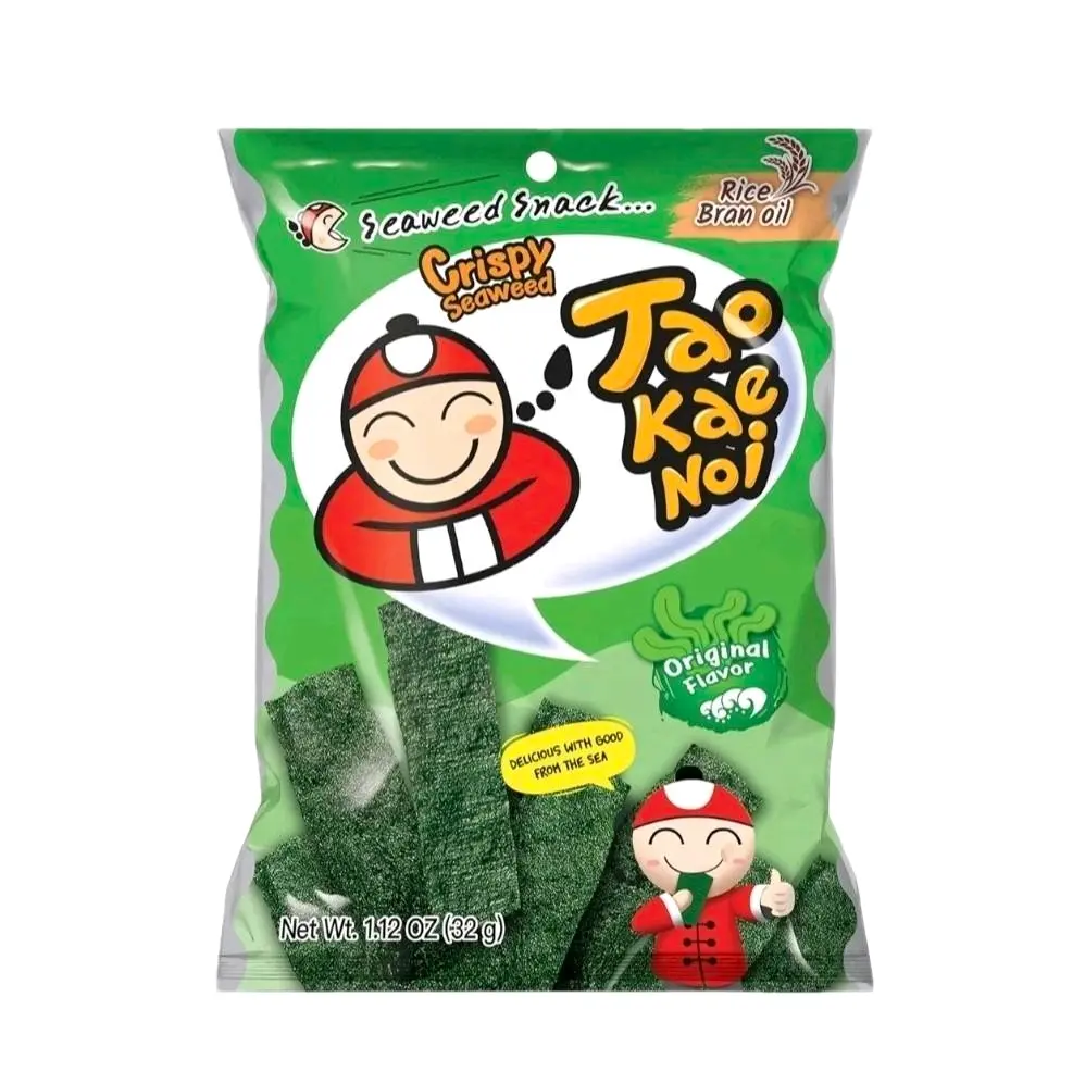 Taokaenoi Brand Crispy Seaweed Snack original Flavor - Natural and Healthy Good with snack parth or on the go - Taffy