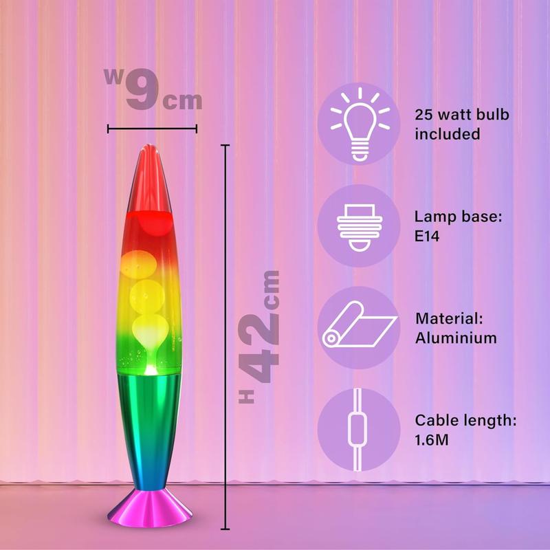 16'' Lava Lamp – Soothing Motion, Relaxing Glow, Aluminium Base, Perfect Room Decor,  Energy Class A night  light  bedroom 8