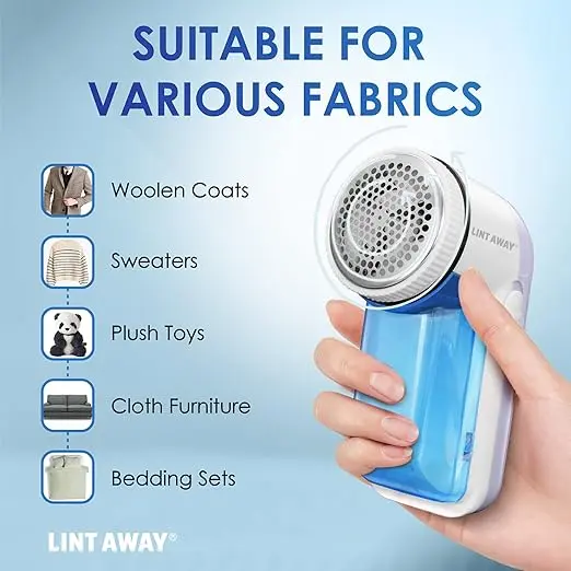 Larger Sized Electric Lint Bobble Remover and Fabric Shaver GC20010 with Free Extra Blade and More Powerful, Multi-Use De Fluffer and De Bobbler Machine for Clothes and More 1
