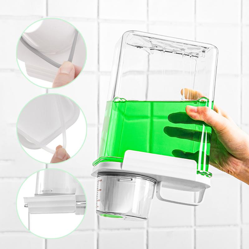Transparent Simple Detergent Container with Measuring Cup, 1 Count Laundry Detergent Storage Box, Portable Laundry Detergent Dispenser, Household Laundry Accessories, Summer for Gift  Room Organiser 3