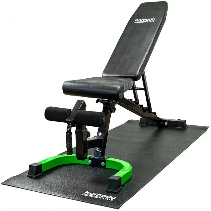Komodo Gym Bench & Bike Trainer Mat – All-in-One Protector for Treadmills, Ellipticals, Peloton & Fitness Equipment | Premium Stability & Durability for Home Workouts