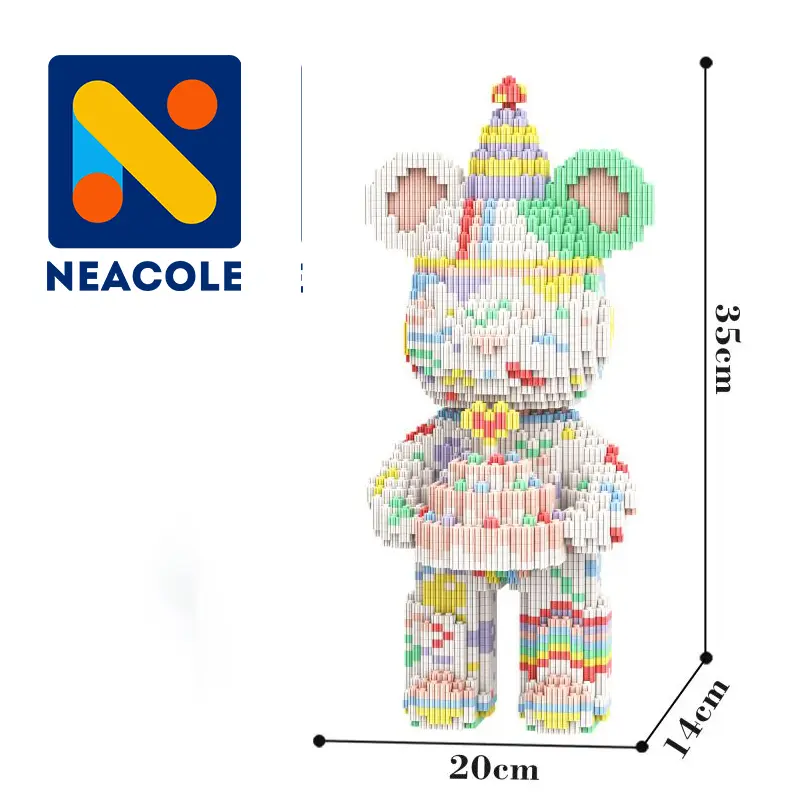 (Medium Bear) Bear Building Block, Neacole building block, 2025 New Year Gift, Gift for kids,Neacole New design bear, Princess Bear, Flower bear, Gift for your lover,Creative Decoration 4