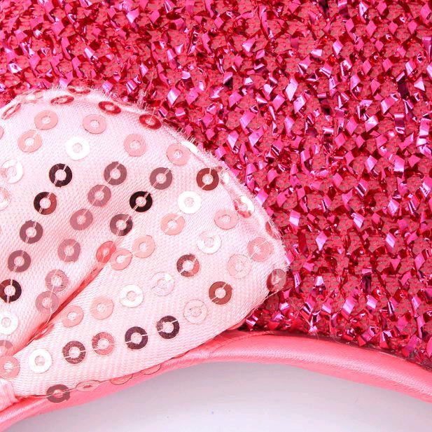 Sparkly Mouse Ears Aliceband with Bow for Women - Pack of 4 Fashion Hair Accessories in Pink, White, Black, and Fuchsia viral headband 3