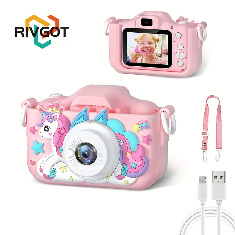Gift Kids Toy Unicorn HD Camera, Suitable For 3-12 Years Old Toddlers, Kids, Boys And Girls, Selfie Camera For Kids, Christmas, Halloween, Thanksgiving And Birthday Gifts 1