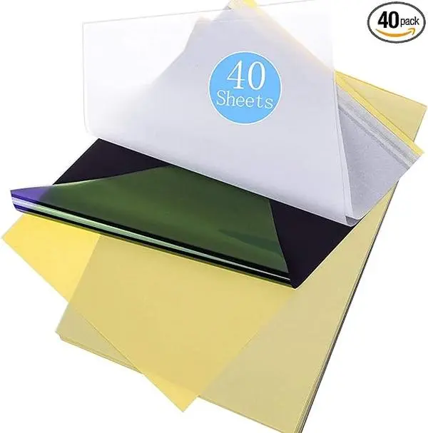 Tattoo Transfer Paper - 40 PCS Tattoo Stencil Paper, 4 Layers 8.5" x 11" A4 Size Tattoo Thermal Stencil Paper for Tattoo Transfer Kit Tattoo Supplies 0
