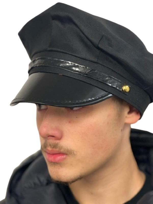 Adults Black Peaked Chauffeur Hat Limo Taxi Driver Fancy Dress Party Hat 5