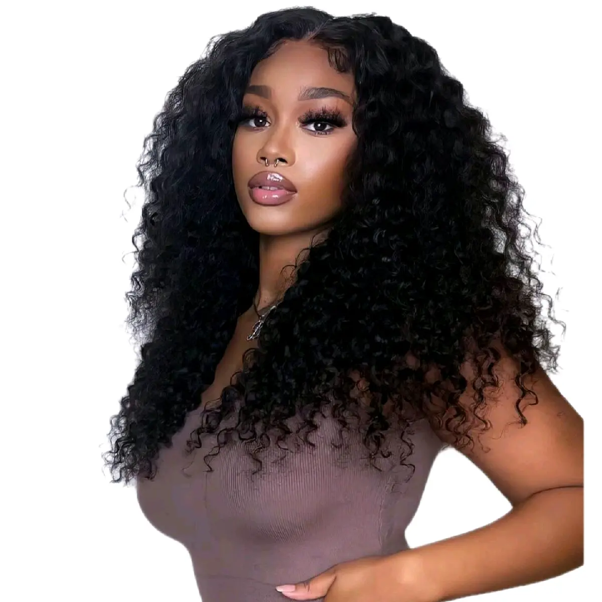 Kinky Curly Synthetic Lace Front Wig - Black Blonde - 20 Inches - Heat Resistant - Natural Hair