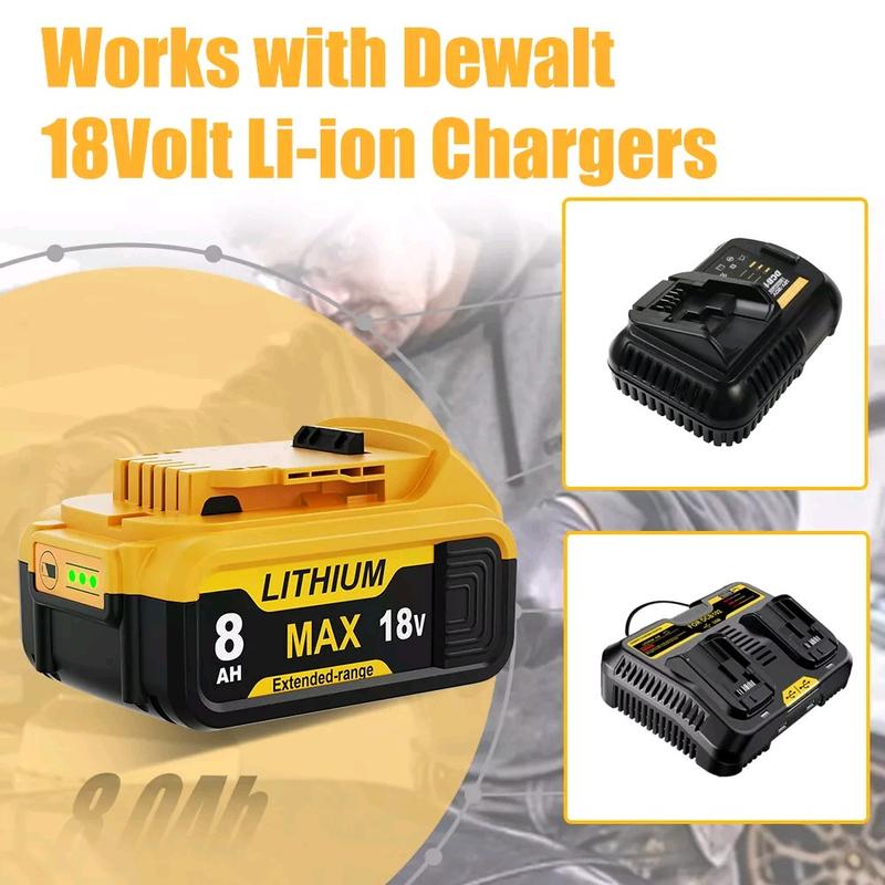 DEWALT DCB182 18V 8.0Ah XR Li-ion Slide Battery for Power Tools 5