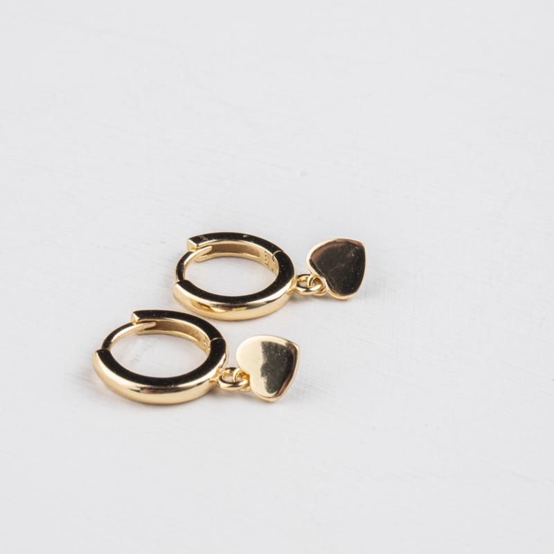 Claude Tiny Heart Huggie Earrings- Gold plated on Sterling Silver 4
