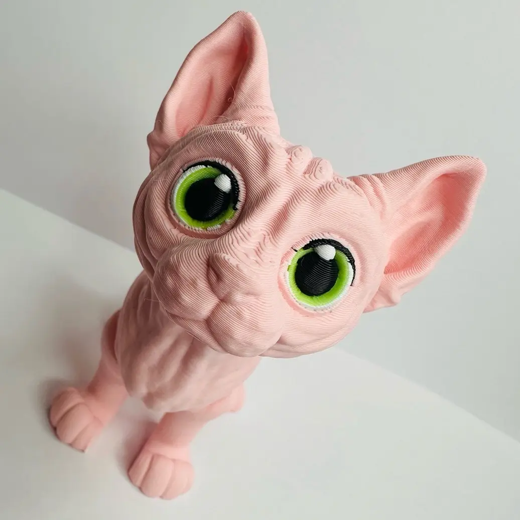 3D printed articulated Sphynx Cat fidget