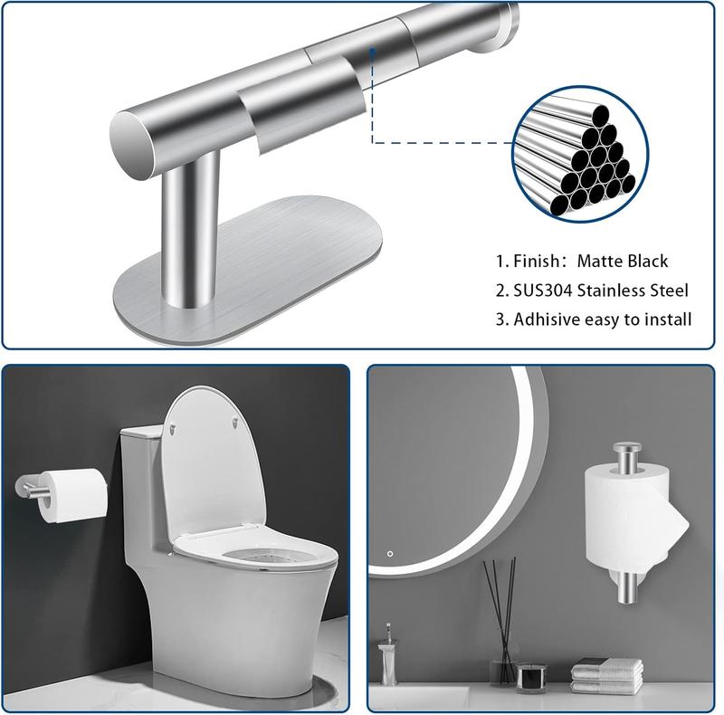 Stainless Steel Toilet Roll Holder Wall Mounted for Bathroom and Kitchen - Waterproof and Rust Resistant 3