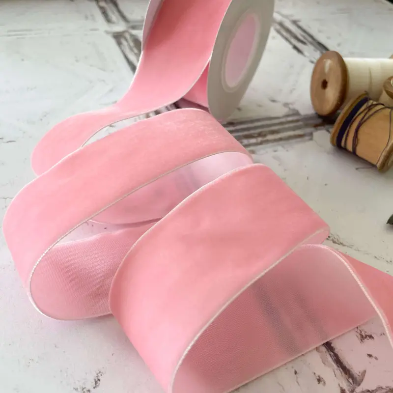 Pink Velvet Ribbon - 3 Meter Roll 5