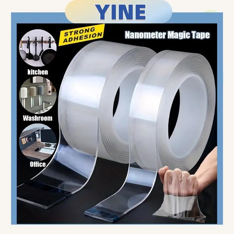 Nano Double-Sided Adhesive High ViscosityTraceless Hook Adhesive Acrylic Double-SidedAdhesive Transparent Magic Tape WaterproofNano Adhesive