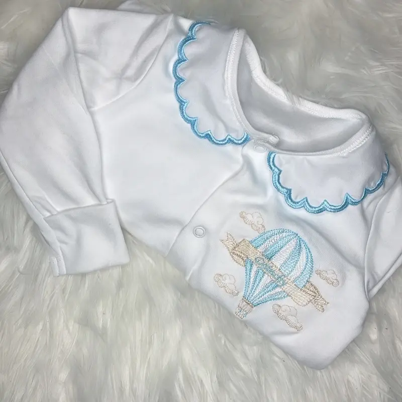Hot Air Balloon Collared Sleepsuit for Baby Boys 0