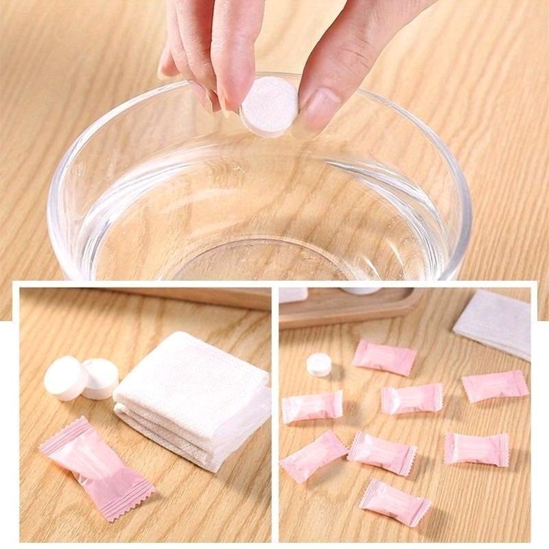 10 Pieces Portable Mini Disposable Compressed Towels for Travel, Camping and Home - Soft and Expandable Wipes - Easy to Carry - Space Saving Pack Set Traditional 5