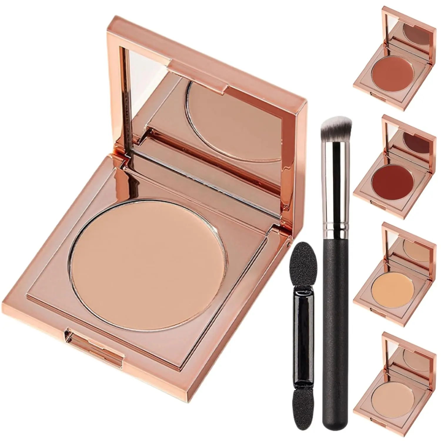 Colored Clay CC Undereye Corrector, Colored Clay Under Eye Corrector, Color Corrector for Dark Circles, Seamless Conceal Hydrating Under Eye Corrector Concealer with Brush Foundation Makeup Radiant Cosmetic Moisturizer Moisture Hydrate