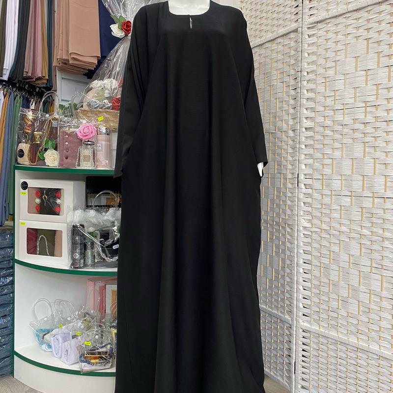Plain Black Zoom Dubai Abaaya Long Sleeve 2