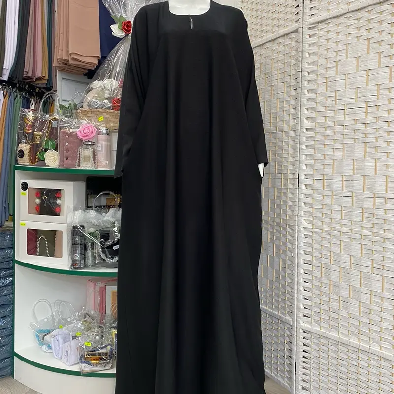 Plain Black Zoom Dubai Abaaya Long Sleeve 2
