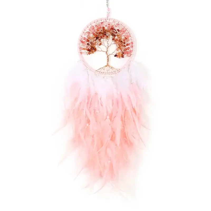 Gorgeous Strawberry Quartz Dreamcatcher - Love, Happiness, Joy, Optimism - Crystal Dreamcatcher 0