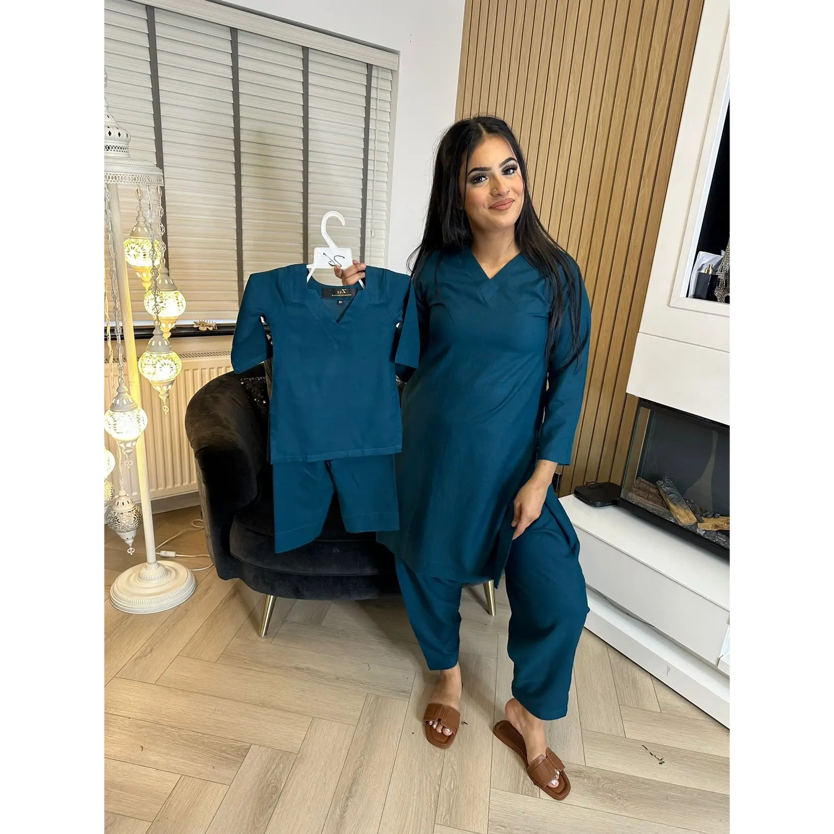 Leela M&D Shalwar-Teal