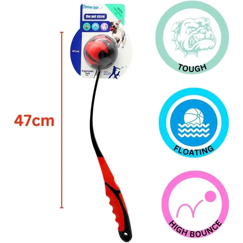 Throw Me Dog Ball Launcher - 69cm, Red & Black, Durable & Heavy-Duty 3