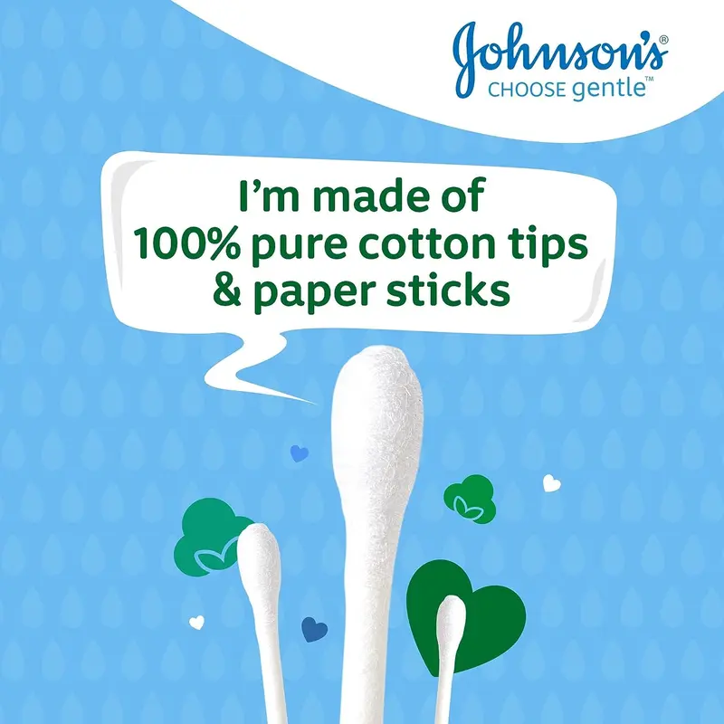 Cotton Buds (1 x Pack of 200) Soft & Gentle Ear Cotton Buds for Delicate Skin, Made of 100% Pure Cotton and Paper Sticks, Plastic-Free Cotton Buds to Clean Delicate Areas, around Eyes and Outer Ear 2
