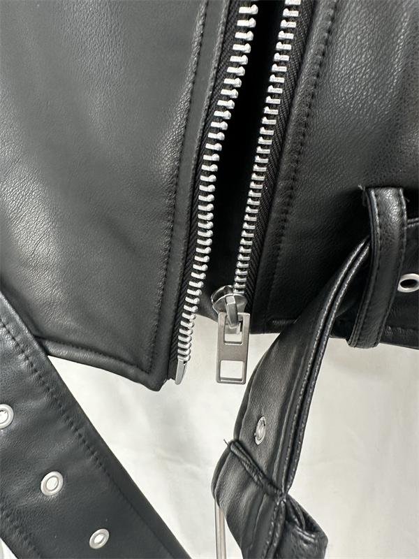 Product Introduction of NEW New Coal graysty le Women's washed leather jacket with belt, short coat with downgraded zipper and vintage lapel jacket HOT 25