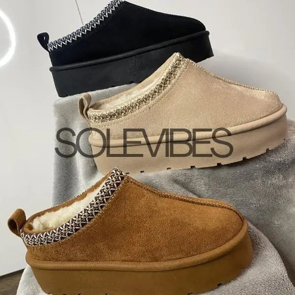 SoleVibes JAZMIN Women's Aztec Detail Faux Suede Platform Thermal Slip-On Slippers - Comfort Footwear faux fur lined viral slippers, Slip-On, Elegant, Chunky, Christmas present, Stocking filler Girl Shoe Walking Shoes women season fluffy slippershoes