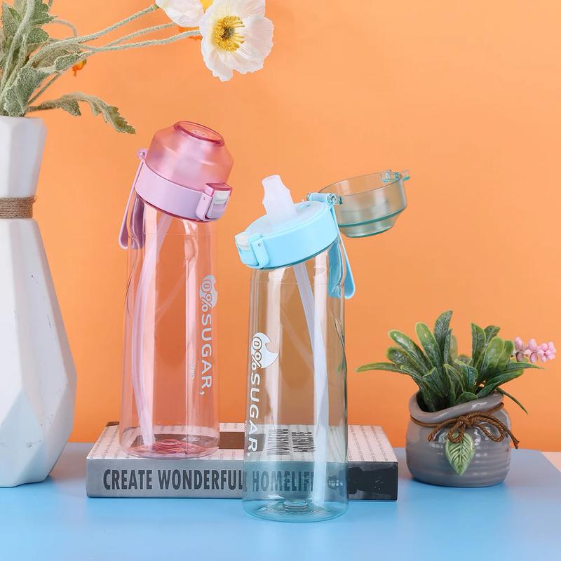 [Hot Selling] 7 Flavor Capsule Water Bottle Set, Aromatic Capsule Water Bottle Set, Sports Inflatable Water Bottle with 7 Fruit Flavor Capsules, Sports Water Bottle with Straw, Fruit Flavor Bottle 1