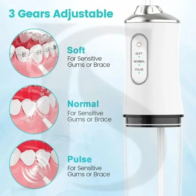Cordless Dental Water Flosser Oral Irrigator Teeth Cleaner with Jet 4 Tips Floss Cleansing 1