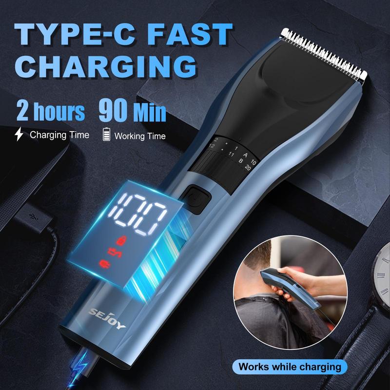 Sejoy Hair Trimmer Electric for Men Women rechargeable LED Display Hair Clipper  Beard Shaving Body Trimmer Professional Barber 2