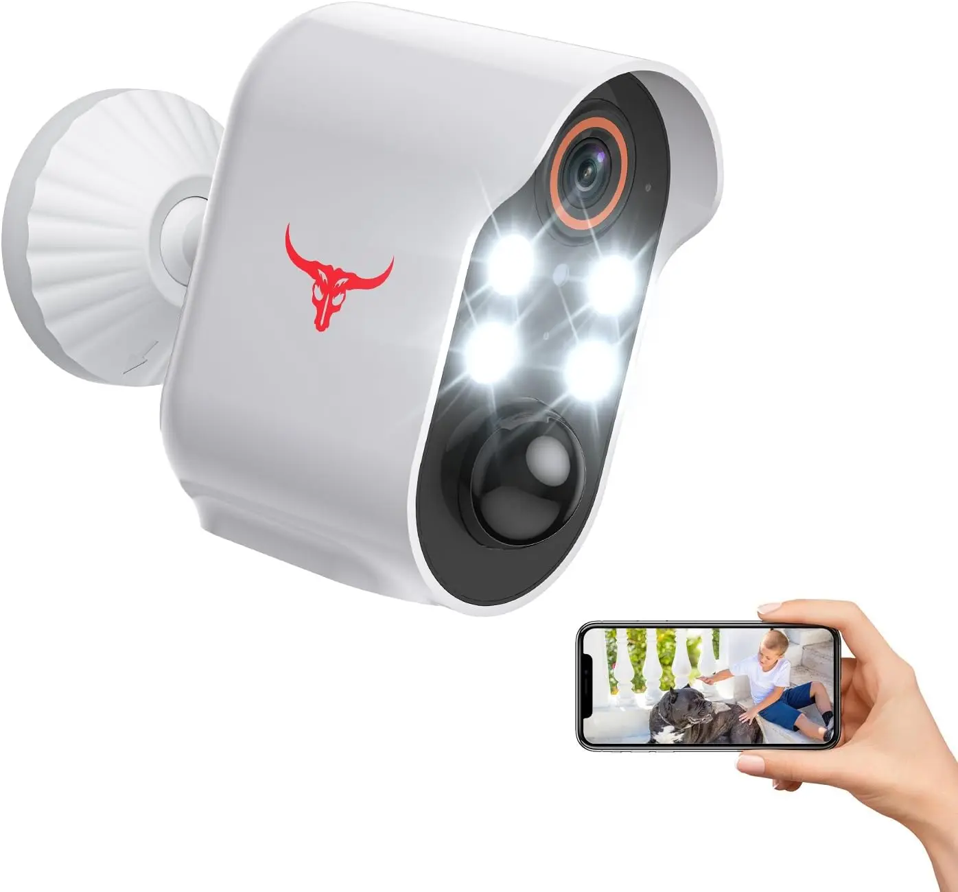 Security Camera Wi-Fi wireless Cam with AI Human Detection, Two-Way Audio, Colour Night Vision, and Cloud Storage (4-spotlight) Surveillance