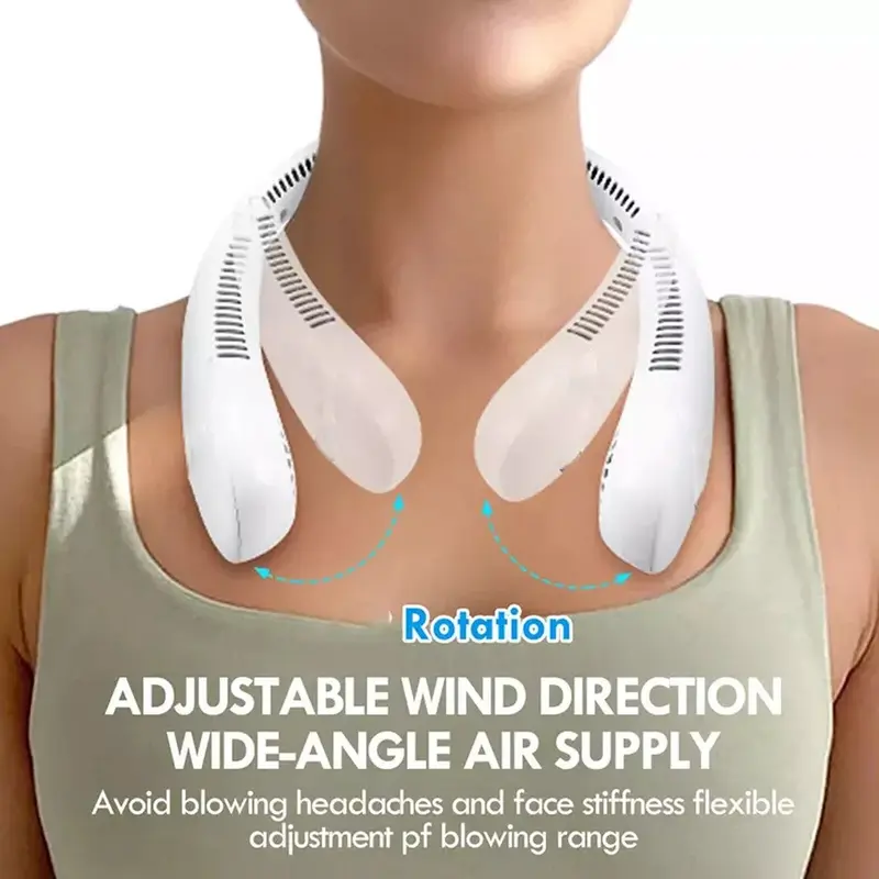 6000mAh Portable Neck Fan Hands Free 3 Speeds Hanging Neck Fan Rechargeable UK 4