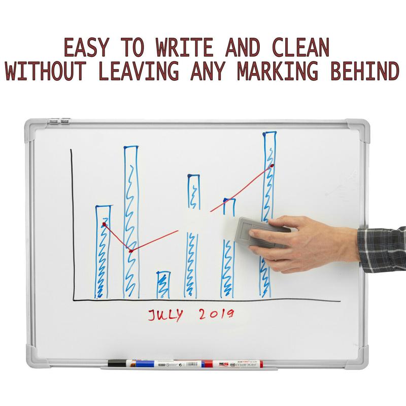 Product Introduction of White Board Magnetic Dry Erase Board Small/Medium/Large Single Sided Whiteboard with Aluminium Frame & Removable Tray & Wall Mount for Office School Classroom Presentation Home Kitchen Garage 4