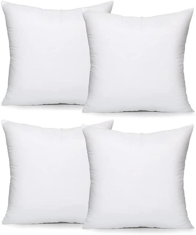 Iyan Soft Furnishing Cushion Pad Inner Pack of 4 - Plump Inserts Virgin Hollowfiber for Comfortable Seating 0