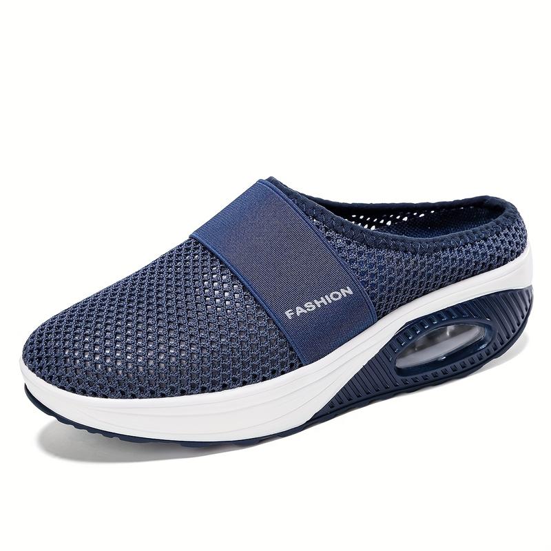 Lightweight & Breathable Spring Women's Mesh Sandals: Air Cushion Sole, Embroidered Embellishment, Casual Slip-on Mules 2