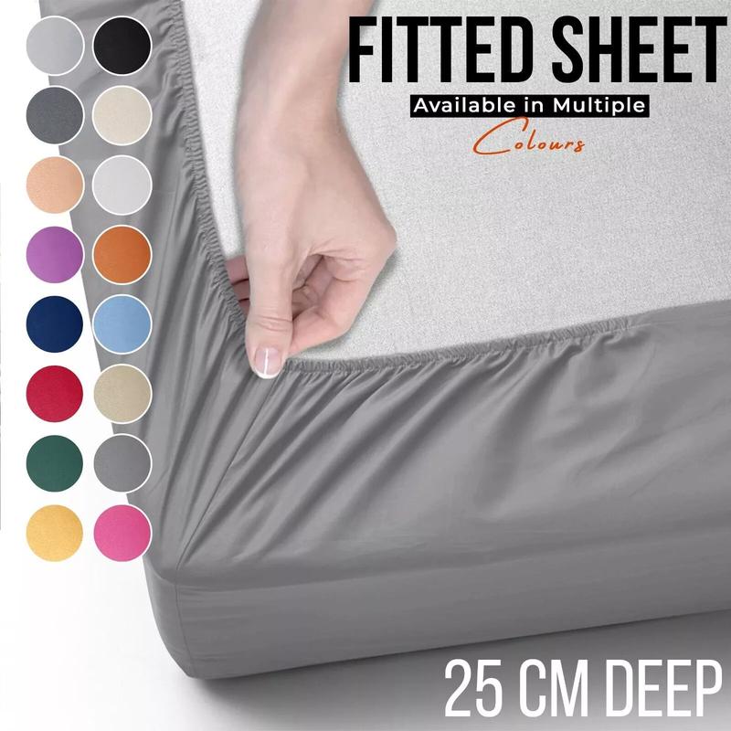 Cozy Products 25cm Deep Elastic Fitted Sheet for Mattresses - Soft and Comfortable - All Sizes Available 0