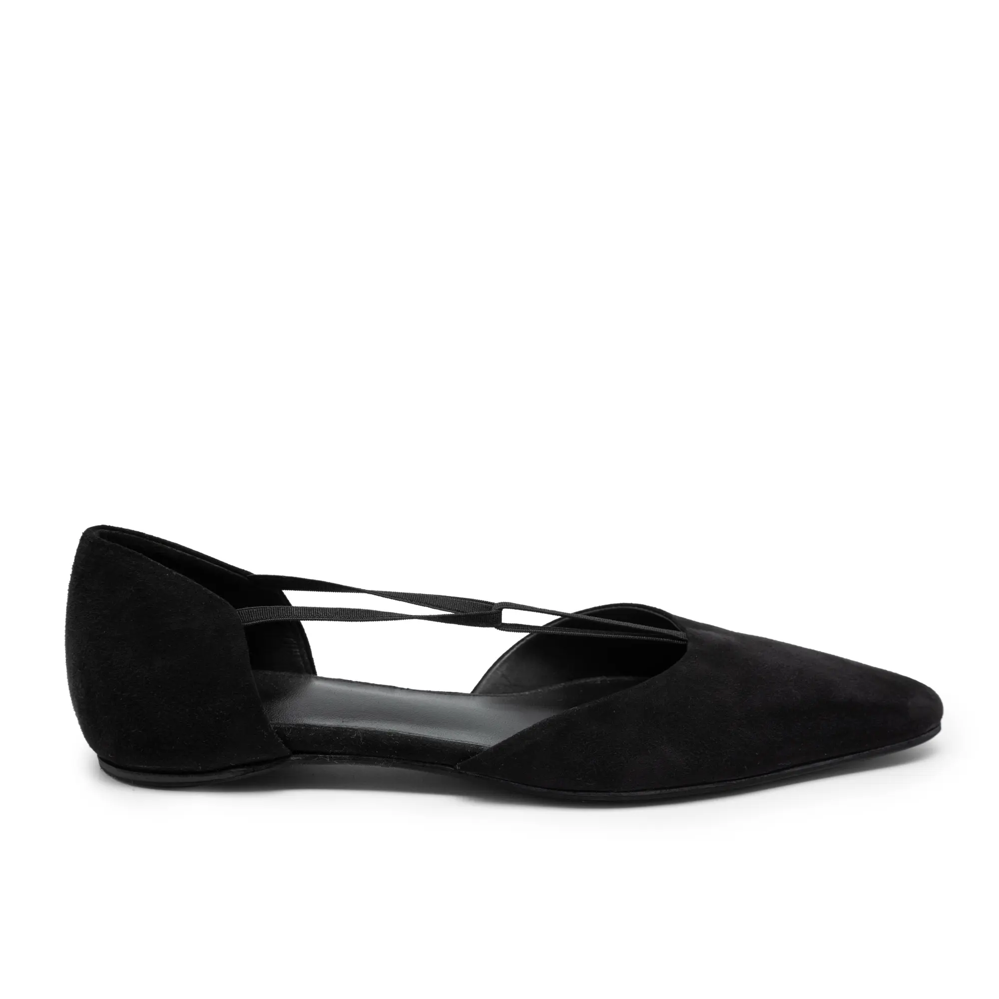 Preowned Toteme 39 IT Black Suede Ballet Never worn