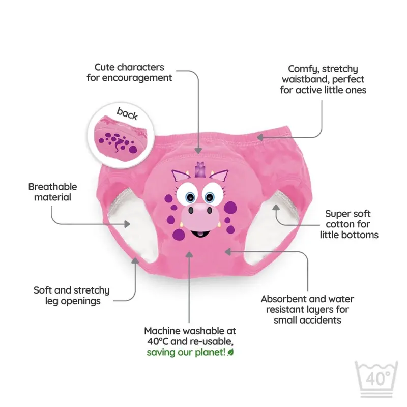 My Carry Potty - My Little Training Pants - Pink Dragon 2