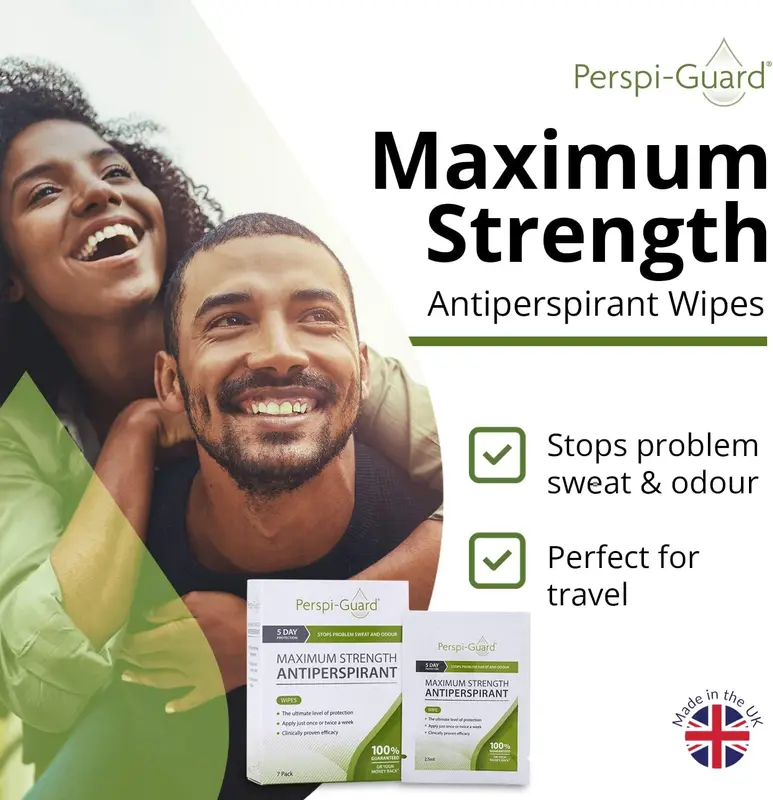 Perspi-Guard Maximum Strength Antiperspirant Wipes 7-Pack - 7 x Individually-Wrapped Antiperspirant Wipes for Women and Men - Effective Protection Against... Body Care Blend 1