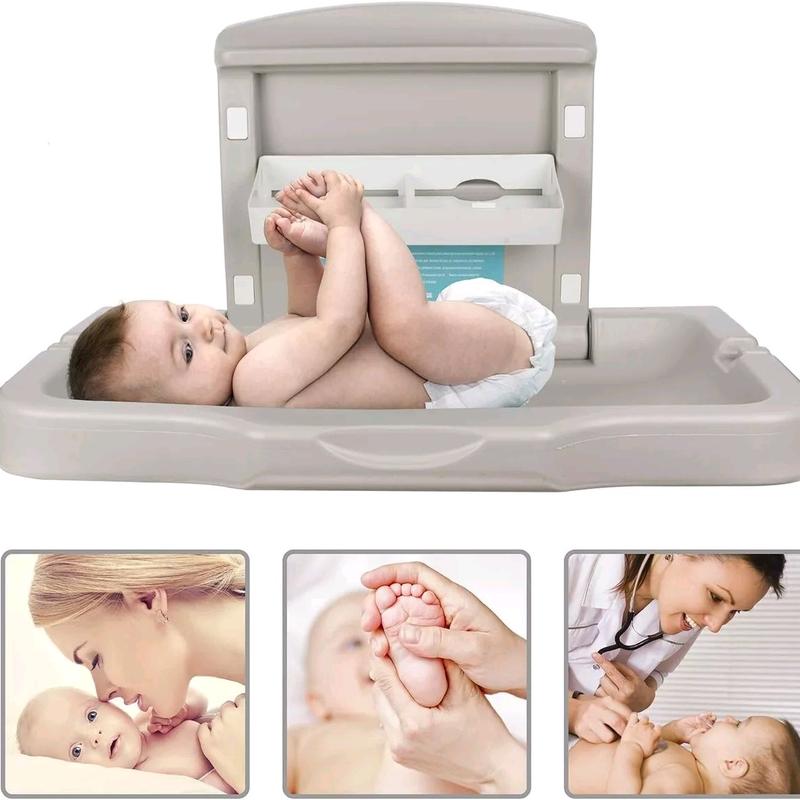 Modundry Baby Changing Table, Fold Down, Horizontal Wall Mounted 3