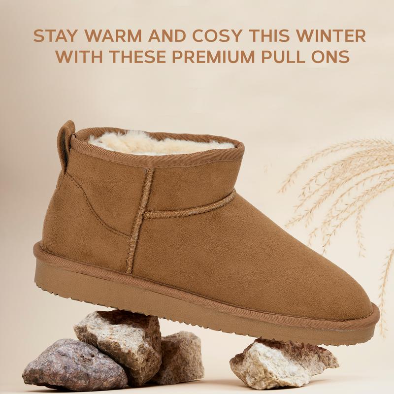 SARAH Womens Fur Lined Pull On Boots Thick Durable Flexible Waterproof Soles For Indoors and Outdoor Ladies Walking Shoes 2