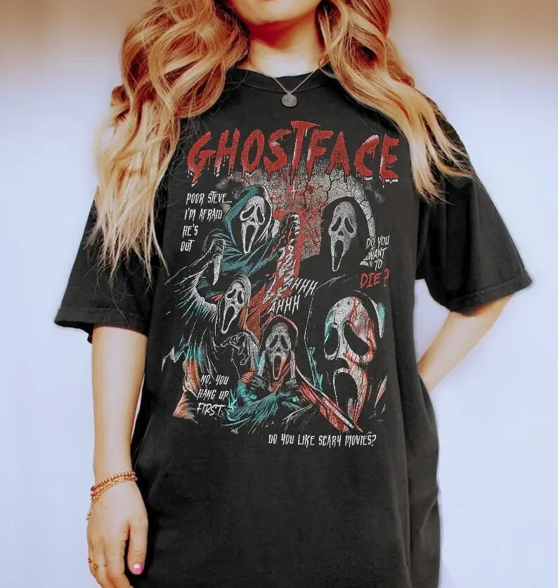 Ghost Face Halloween Shirt, Ghost Face Lover Shirt, Halloween GhostFace Tshirt, Spooky Halloween Ghost Tee, Halloween Killer