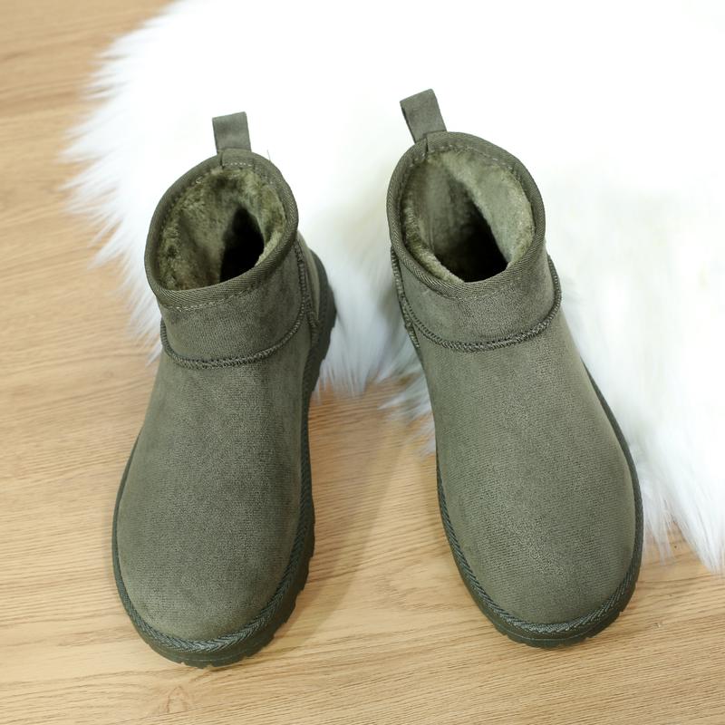 wiow Women's Warm Winter Solid Matching Platform Snow Boots Thick Soles Fashion Casual Female Round Toe Cashmere Warm Lining for Dayliy Shoes Girl Footwear Walking Shoes Comfort Bathroom Arch Autumn 8