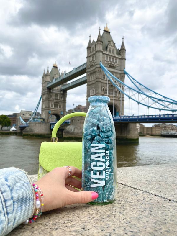Vegan Fizzy Blue Raspberry Pencils Bottle 1