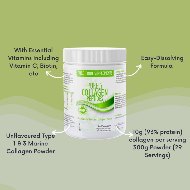 Collagen Powder Unflavoured Collagen Peptides with essential Vitamins (Hyaluronic acid, Biotin, Vitamin C, B12, etc) Tasteless easy dissolving formula 1
