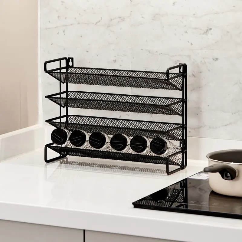Lushhub  4-Tier Spice Rack Organizer – Space-Saving Iron Shelf for Kitchen & Pantry 2