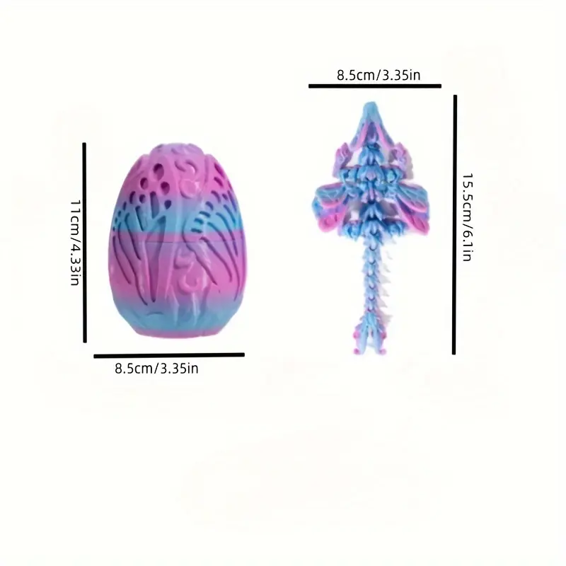 3D Printed Butterfly Dragon Egg Gift Set - Colorful Gemstone Dragon Figurine, Creative Home Decor & Unique Birthday/Holiday Present 2