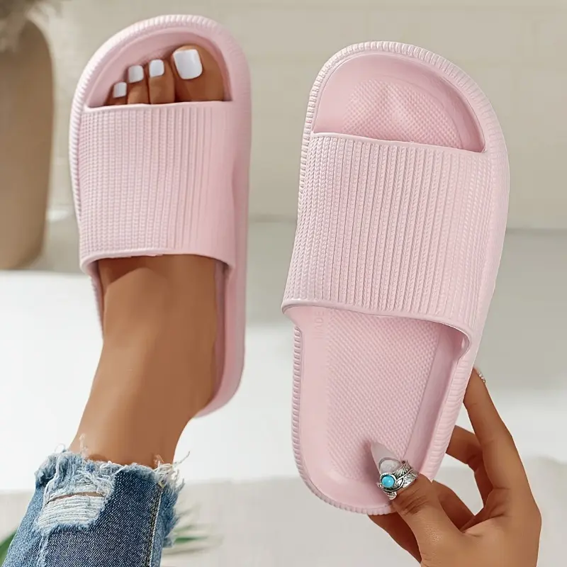 Soft EVA Non-Slip Quick Drying Soft Sole Pillow Slides, Casual Slip On Lightweight Beach Slides for Home Shower 2